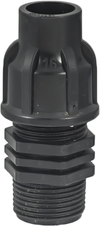 Racord filet exterior pentru tub de picurare, LDPE