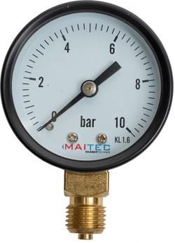 Manometru radial, uscat, clasa de precizie 1.6%