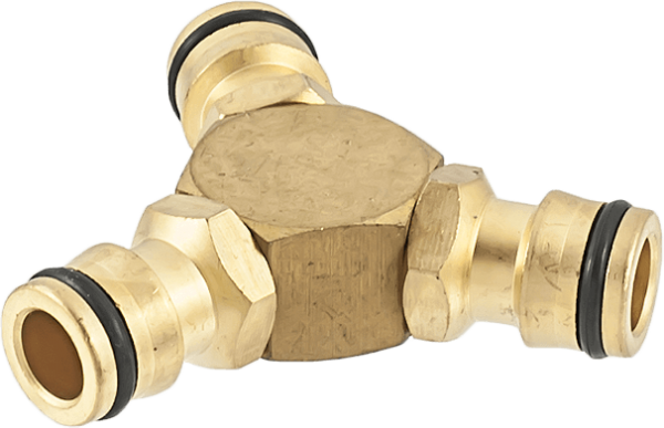 Conector triplu alama pentru furtun